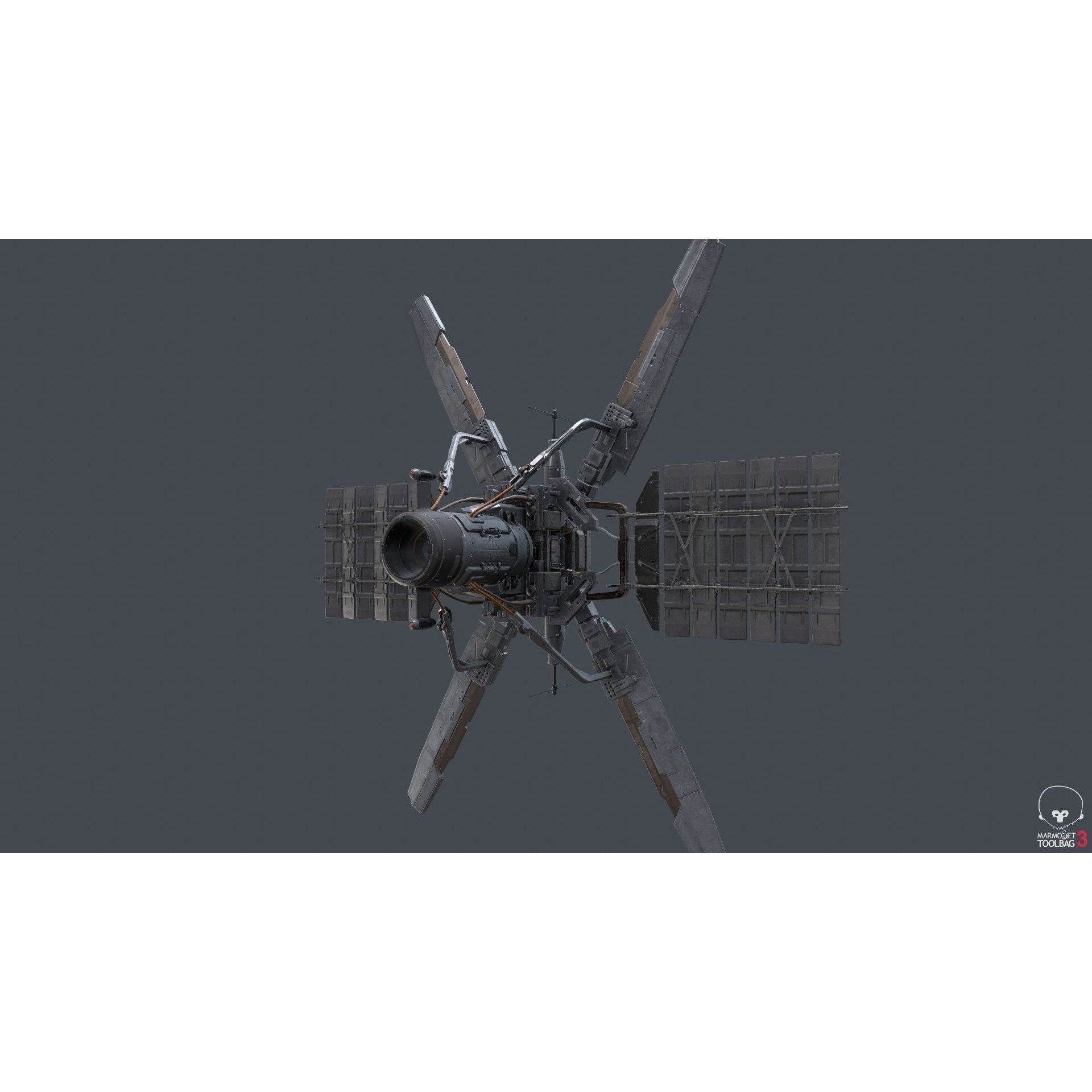 Sci-Fi Space Station with Propellers - Game-Ready 3D Model - View 5
