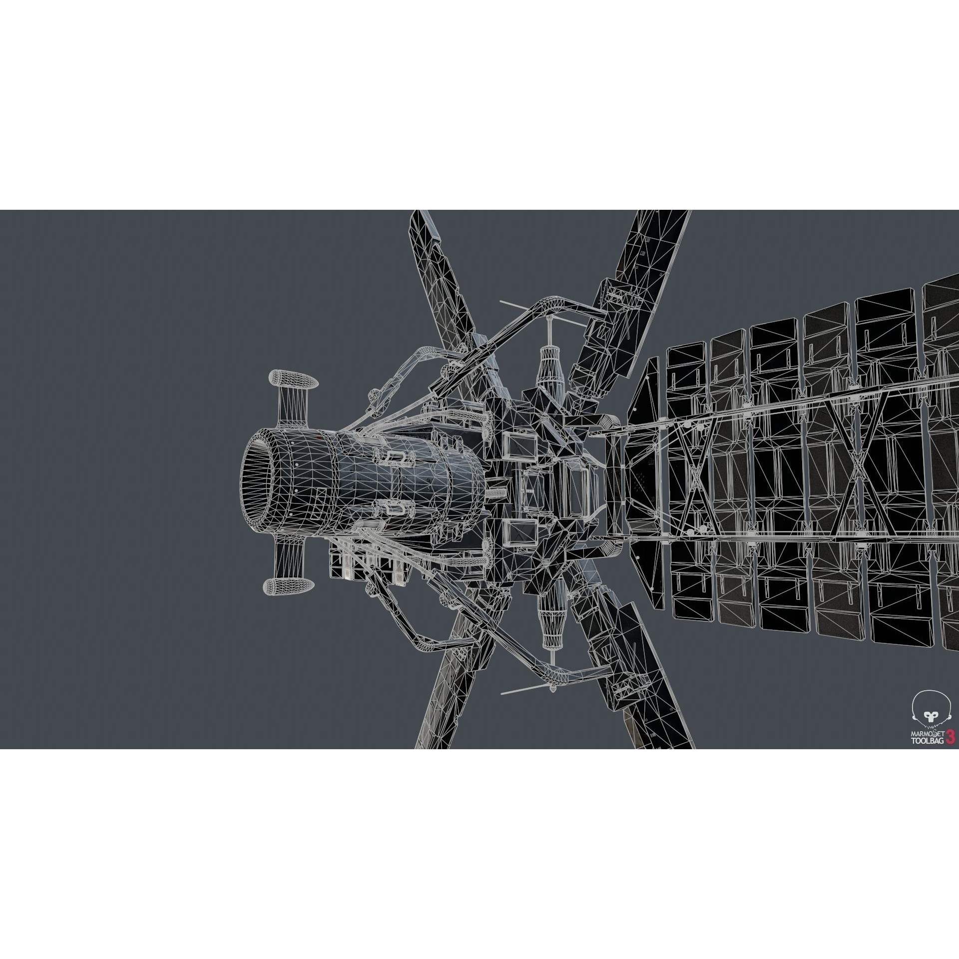Sci-Fi Space Station with Propellers - Game-Ready 3D Model - View 8