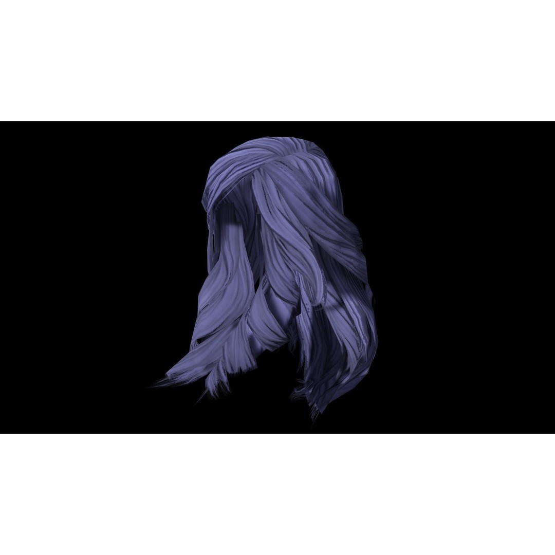 Female Wavy Hair 3D Model – Low Poly Realistic Hair Asset, FBX - View 11