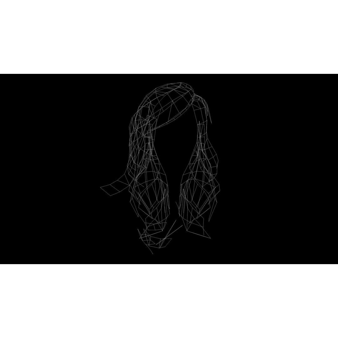 Female Wavy Hair 3D Model – Low Poly Realistic Hair Asset, FBX - View 12