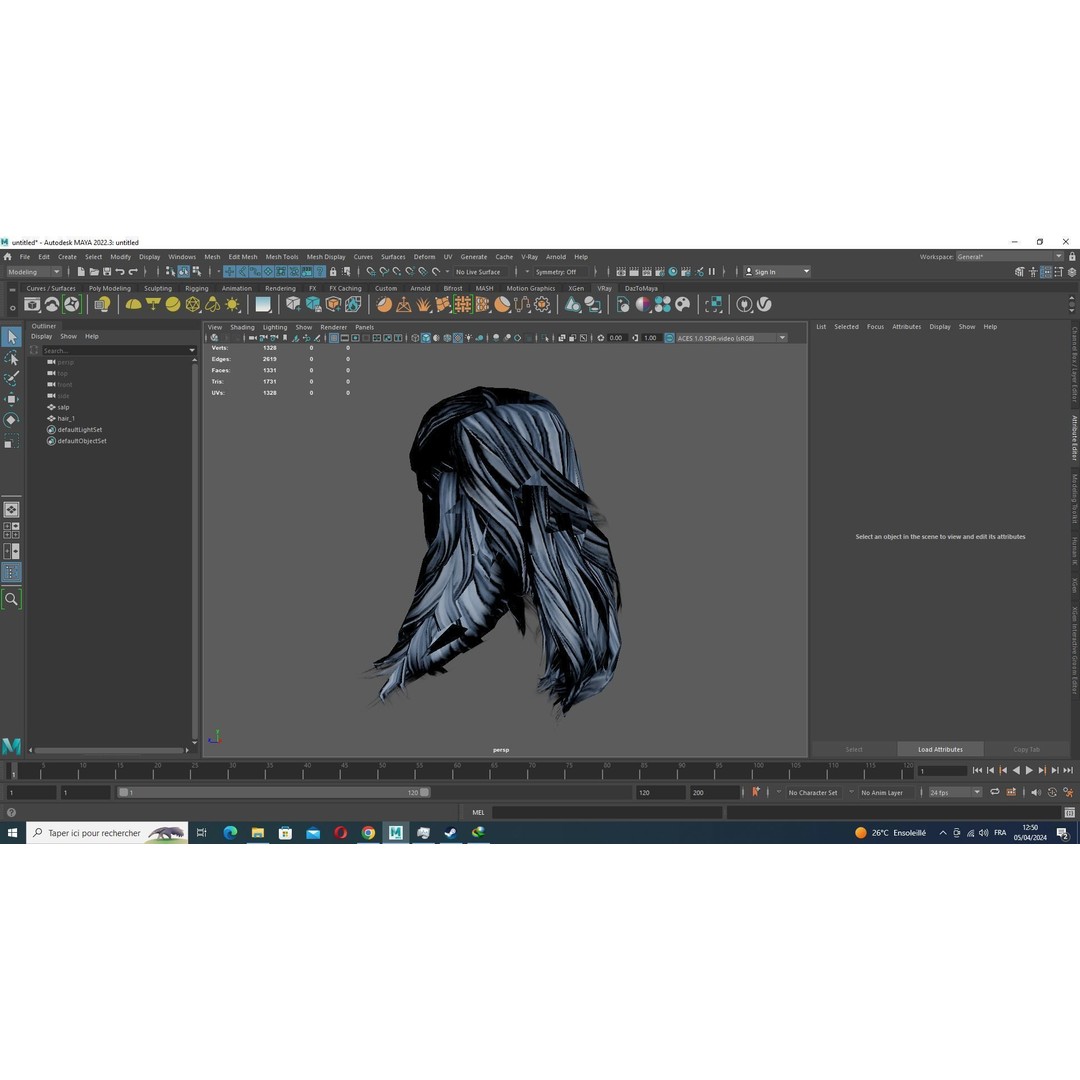 Female Wavy Hair 3D Model – Low Poly Realistic Hair Asset, FBX - View 15