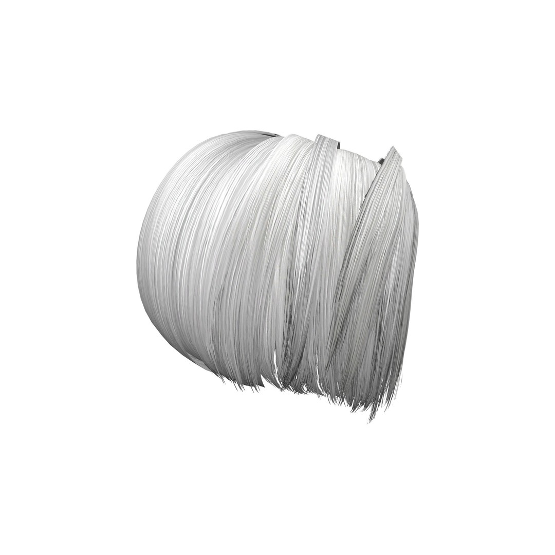 Modern Cut Straight Short Hair 3D Model – Low Poly Game Asset, FBX - View 10