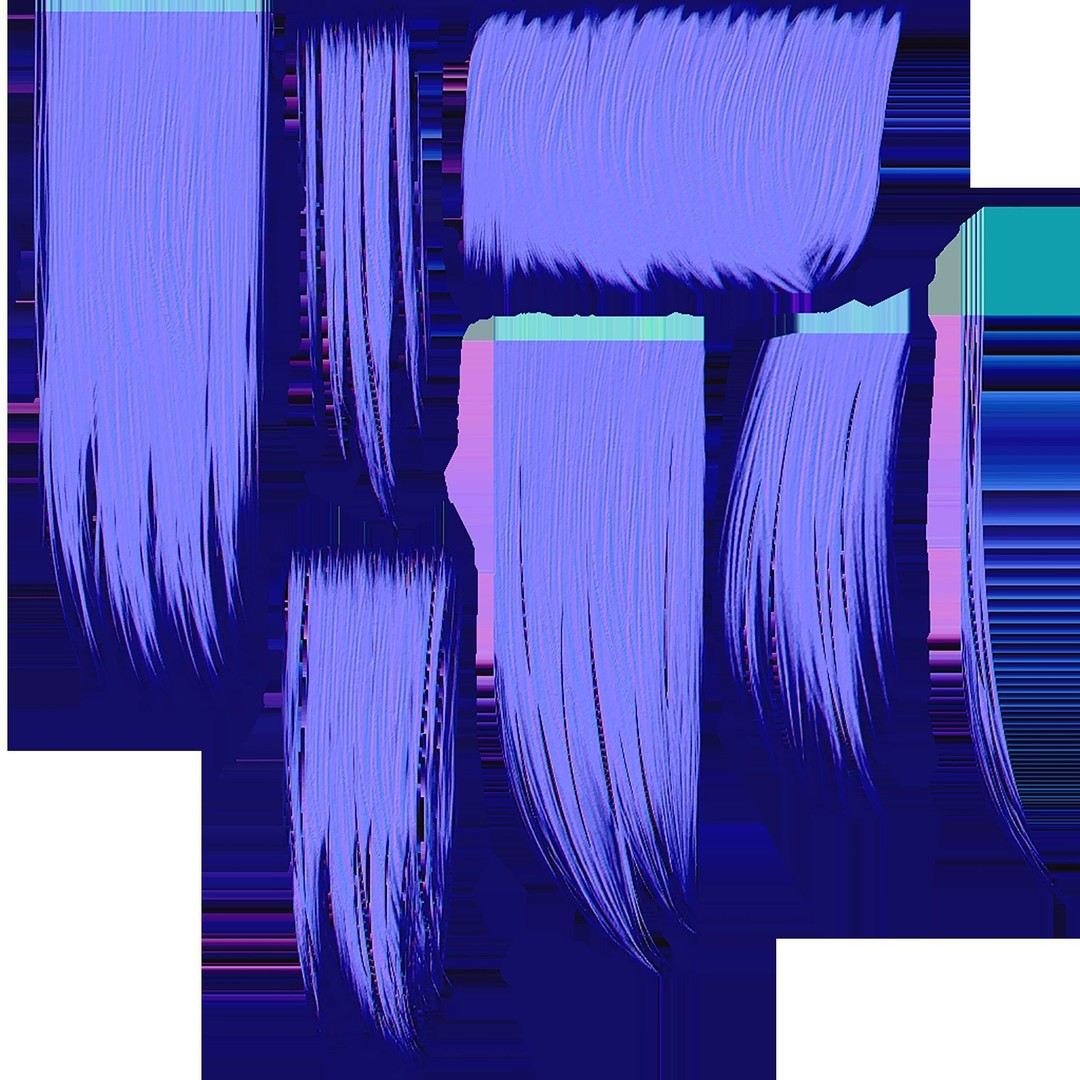 Modern Cut Straight Short Hair 3D Model – Low Poly Game Asset, FBX - View 18