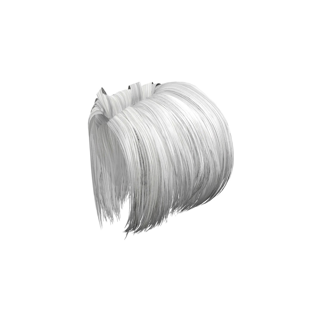 Modern Cut Straight Short Hair 3D Model – Low Poly Game Asset, FBX - View 7