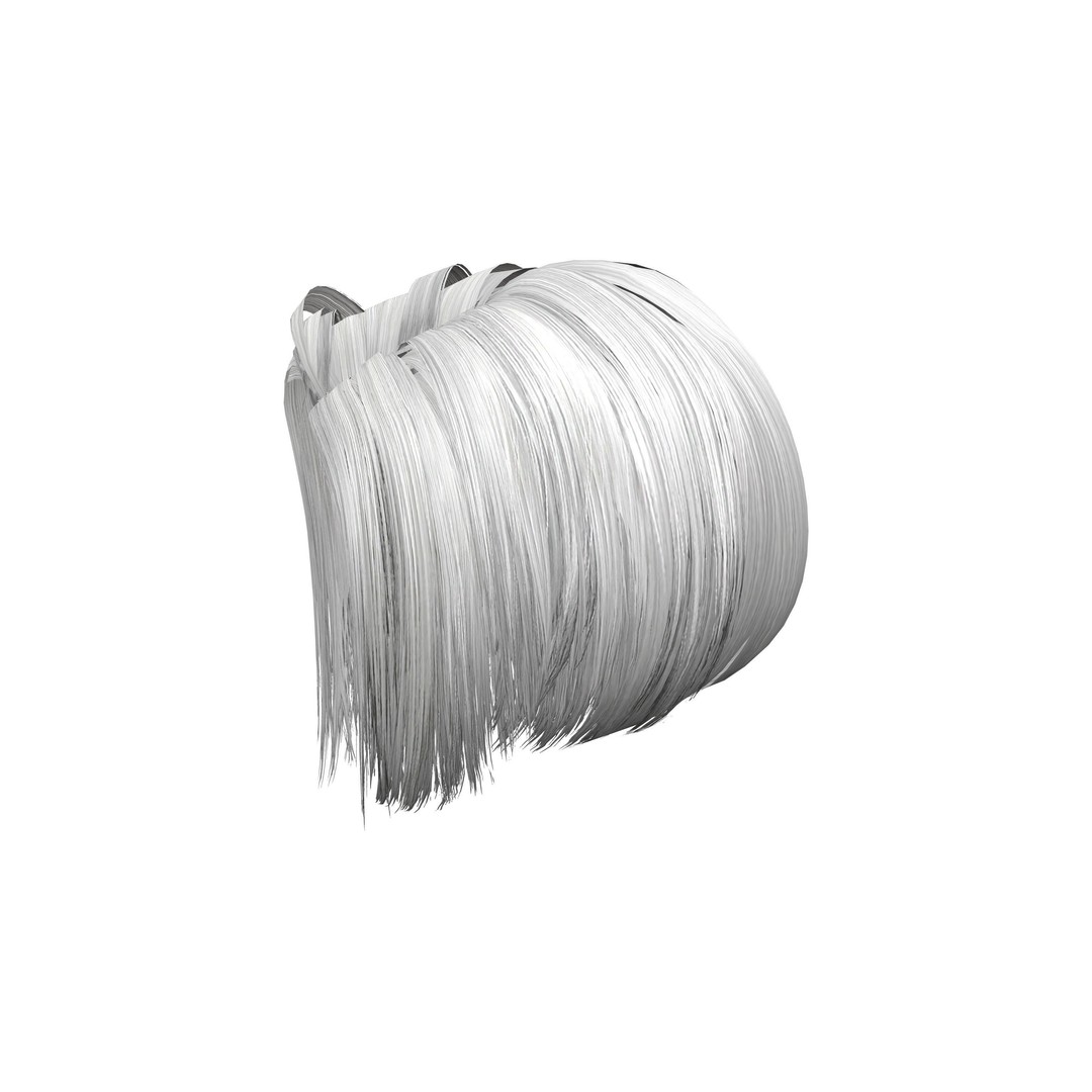 Modern Cut Straight Short Hair 3D Model – Low Poly Game Asset, FBX - View 8
