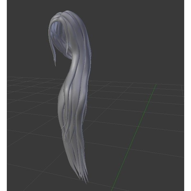 Female Hair 3D Model – Rigged Low-Poly Hairstyle for Games