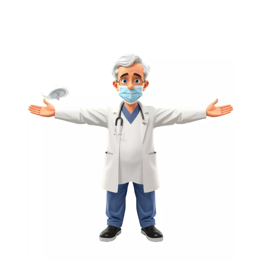 Animated Doctor Character 3D Model – Low-Poly Rigged Asset, FBX - View 3
