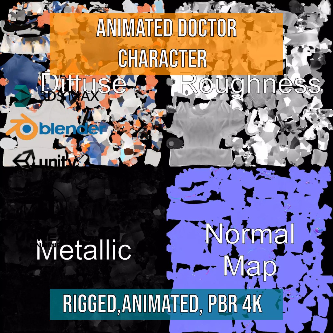 Animated Doctor Character 3D Model – Low-Poly Rigged Asset, FBX - View 4