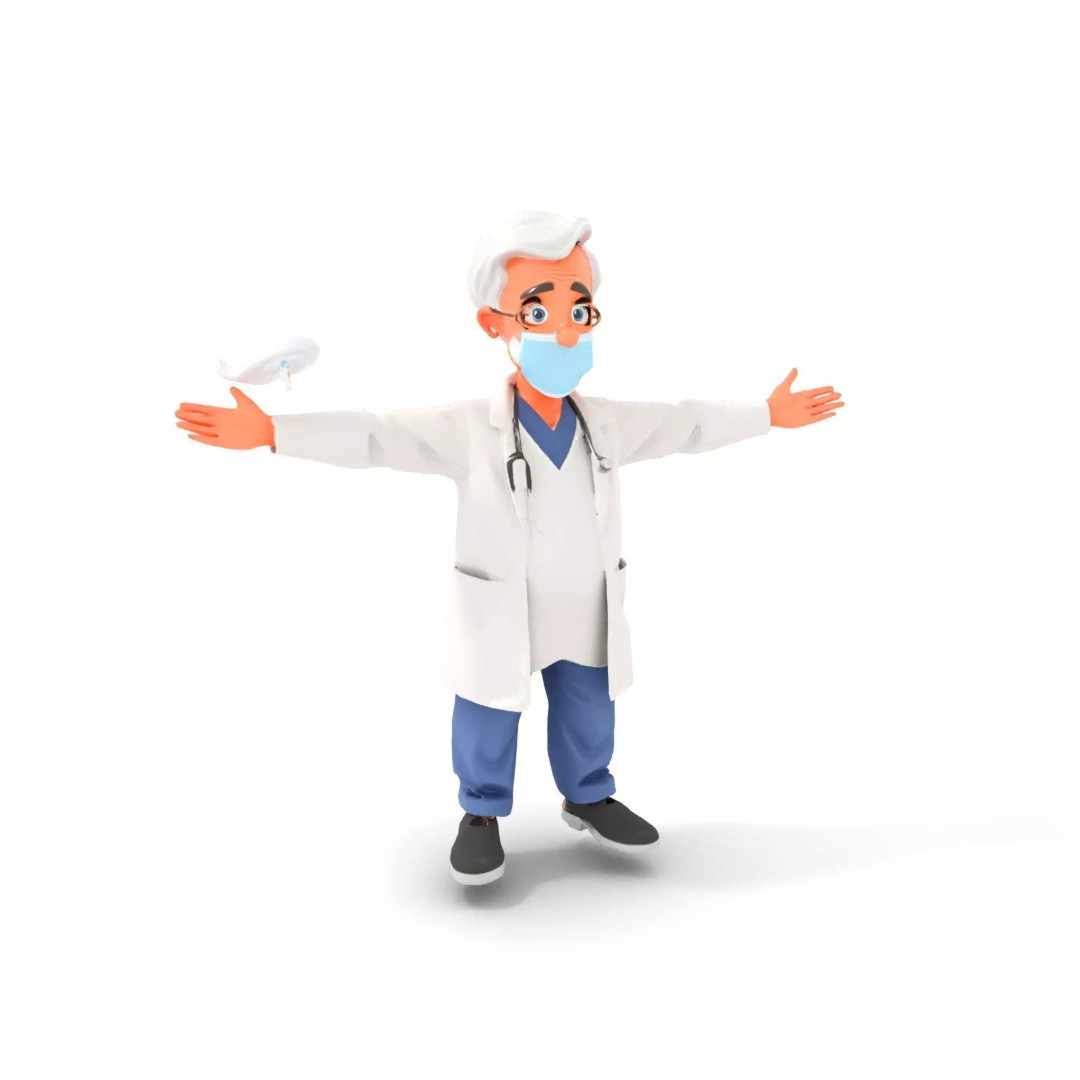 Animated Doctor Character 3D Model – Low-Poly Rigged Asset, FBX - View 8
