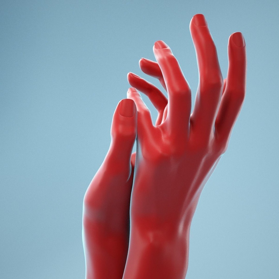 Gentle Pose Realistic Hand 3D Model – High Poly PBR Asset, FBX, OBJ - View 11