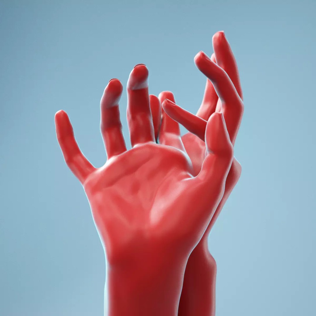 Gentle Pose Realistic Hand 3D Model – High Poly PBR Asset, FBX, OBJ - View 2