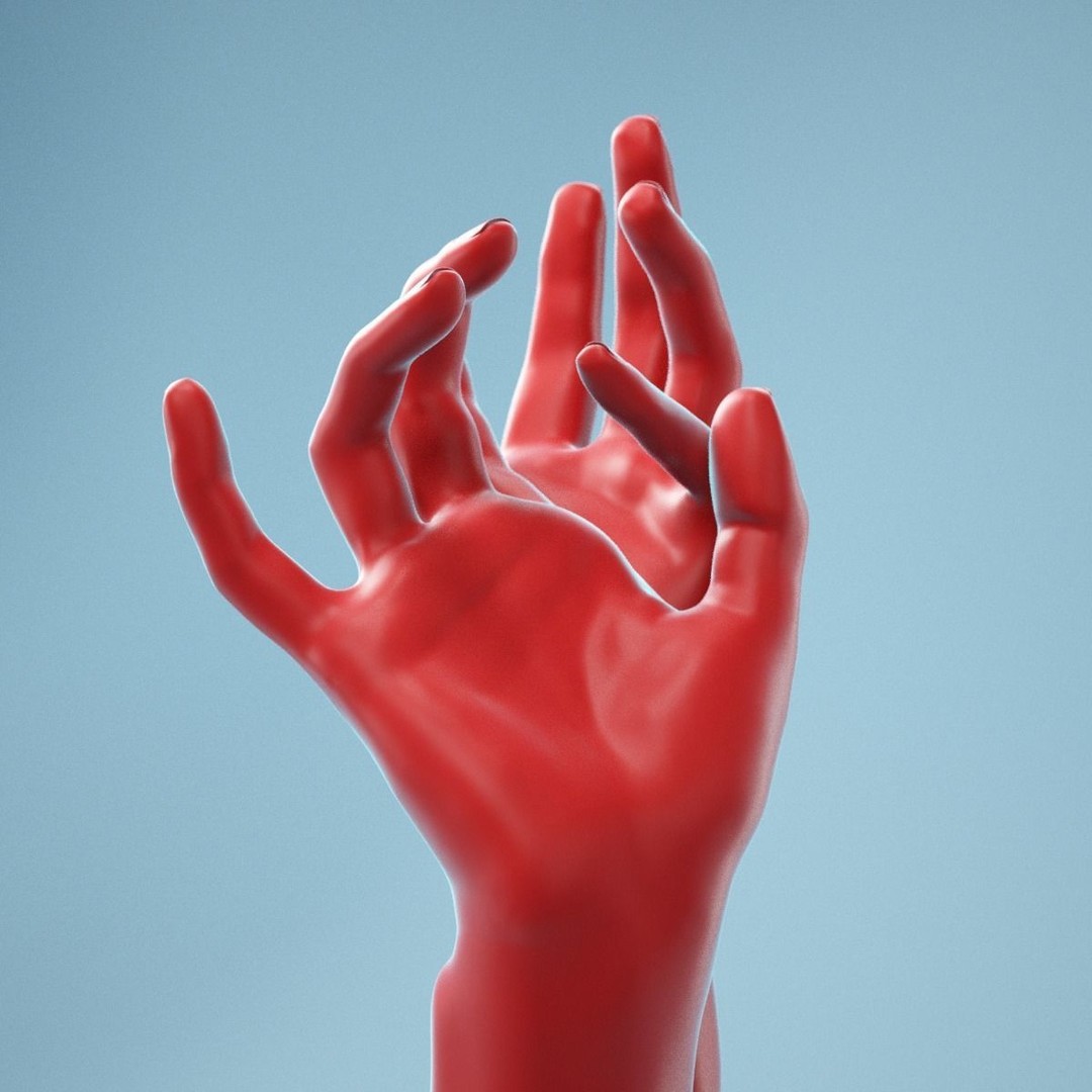 Gentle Pose Realistic Hand 3D Model – High Poly PBR Asset, FBX, OBJ - View 3