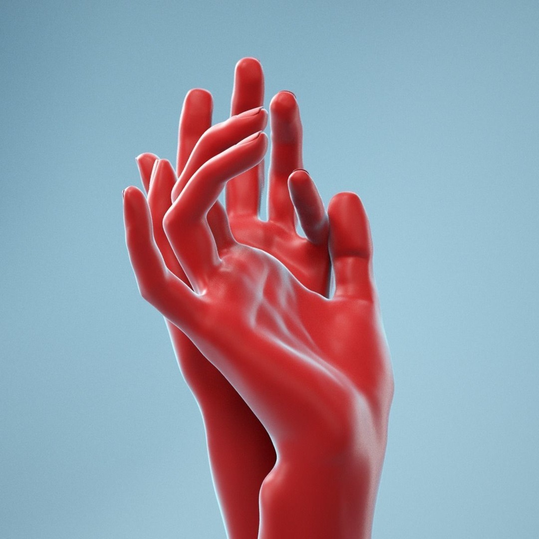 Gentle Pose Realistic Hand 3D Model – High Poly PBR Asset, FBX, OBJ - View 4