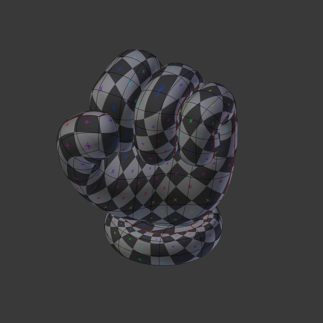 Cartoon Hand 3D Model – Low Poly Fist Icon with UV Mapping