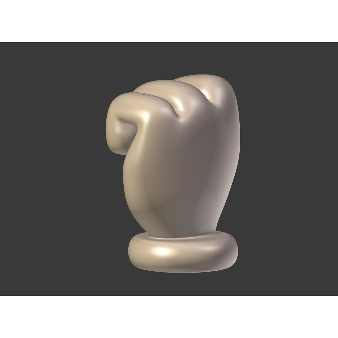 Cartoon Hand 3D Model – Low Poly Fist Icon with UV Mapping - View 21