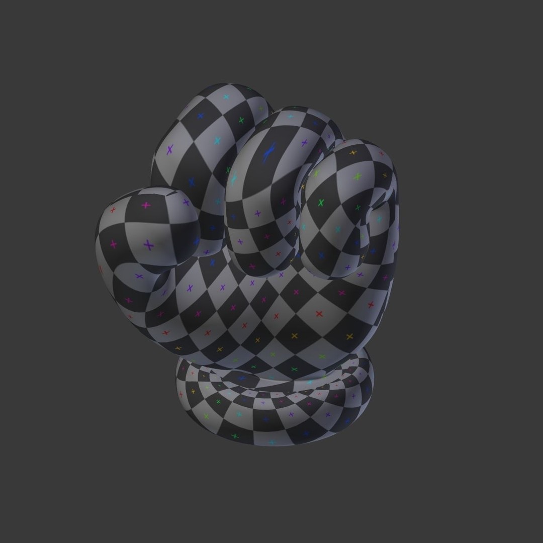 Cartoon Hand 3D Model – Low Poly Fist Icon with UV Mapping - View 27
