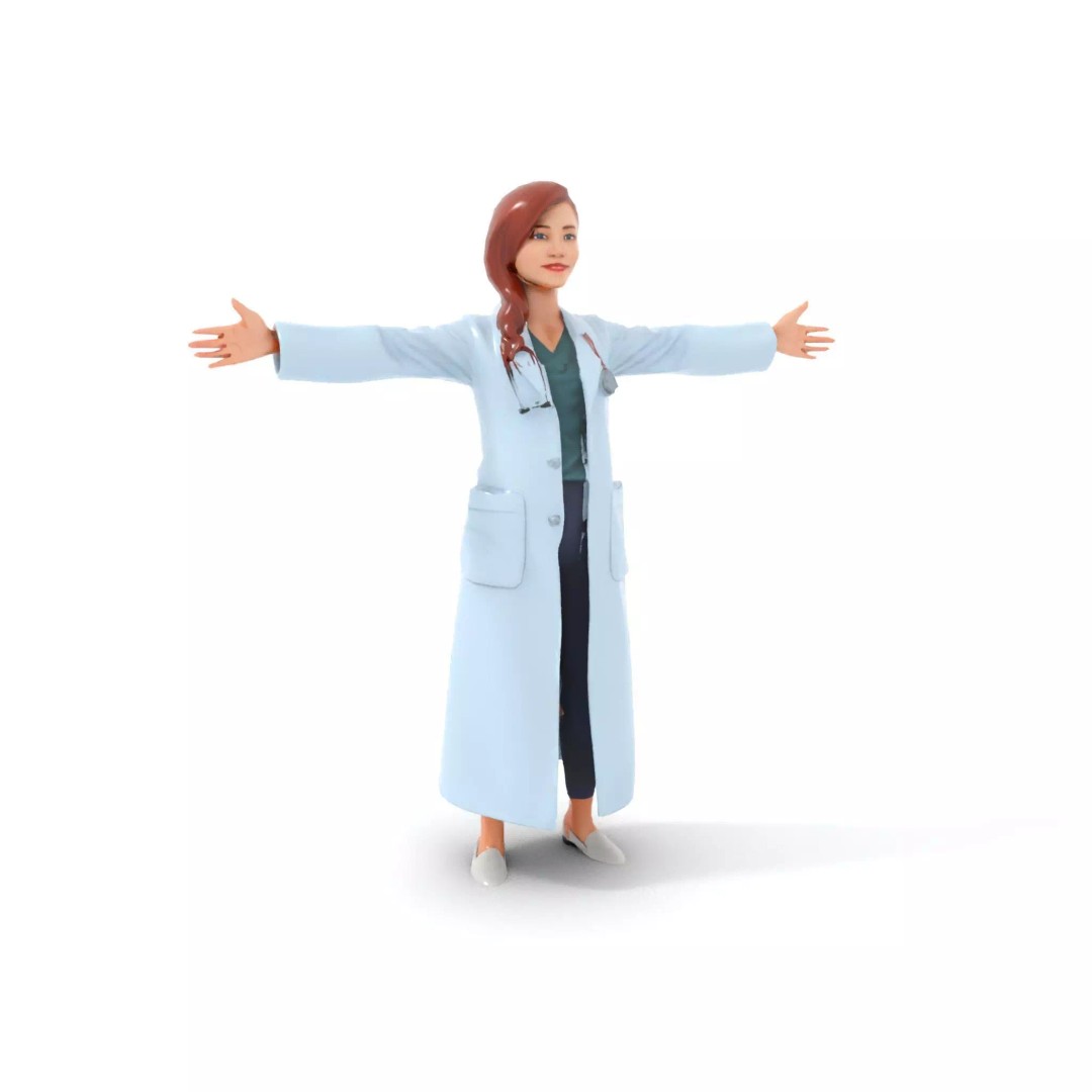 Doctor Character 3D Model – Low Poly Rigged Animation Asset, FBX - View 28