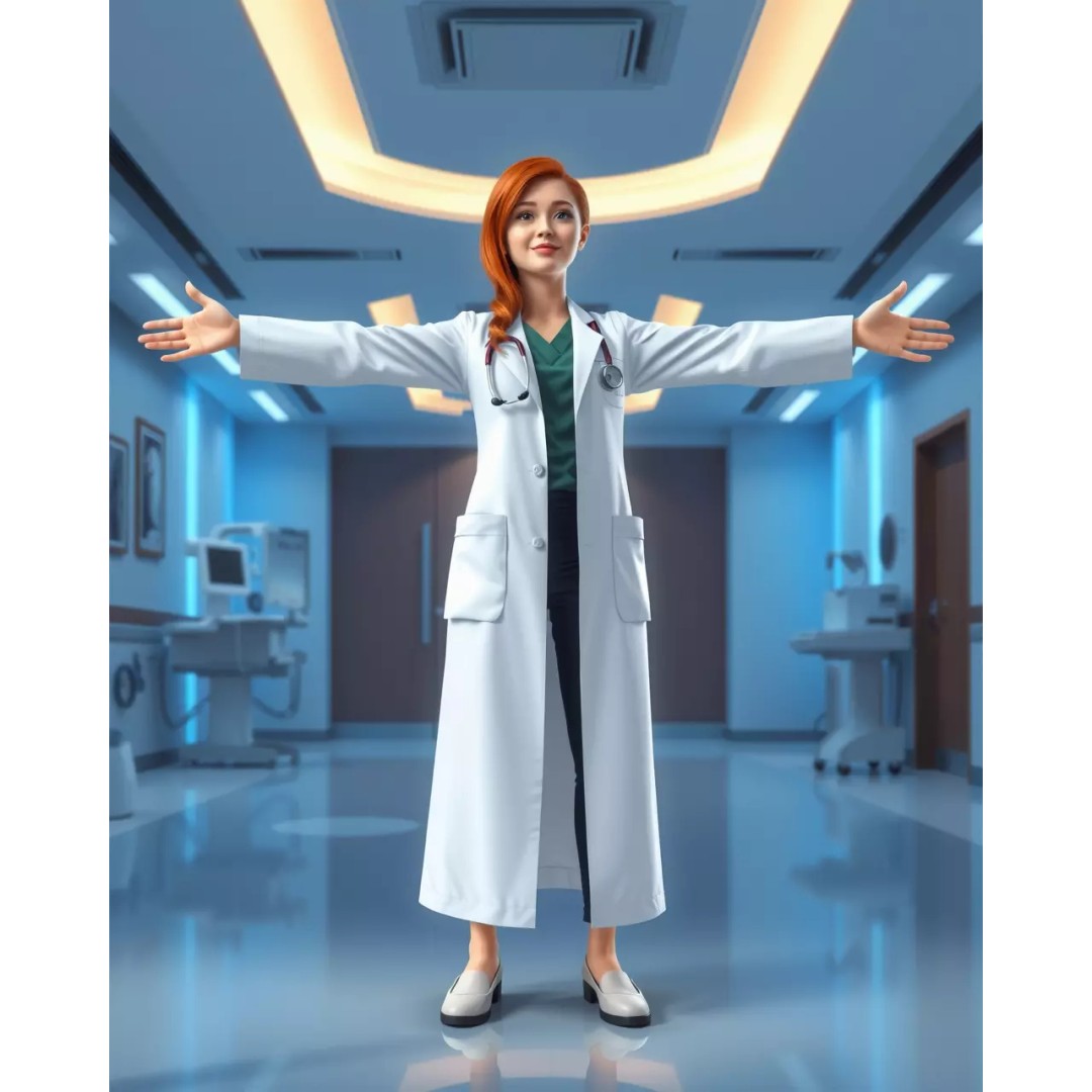 Doctor Character 3D Model – Low Poly Rigged Animation Asset, FBX - View 3