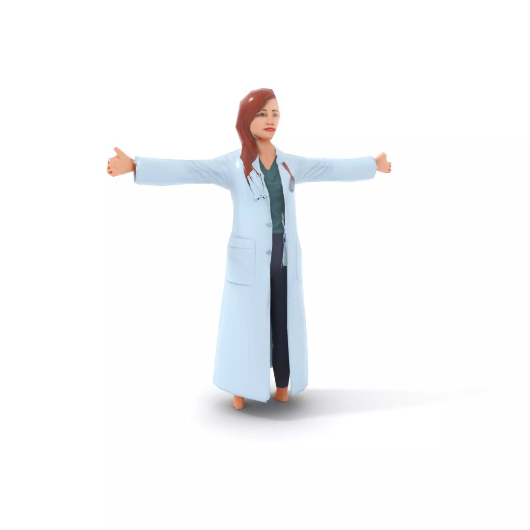 Doctor Character 3D Model – Low Poly Rigged Animation Asset, FBX - View 33