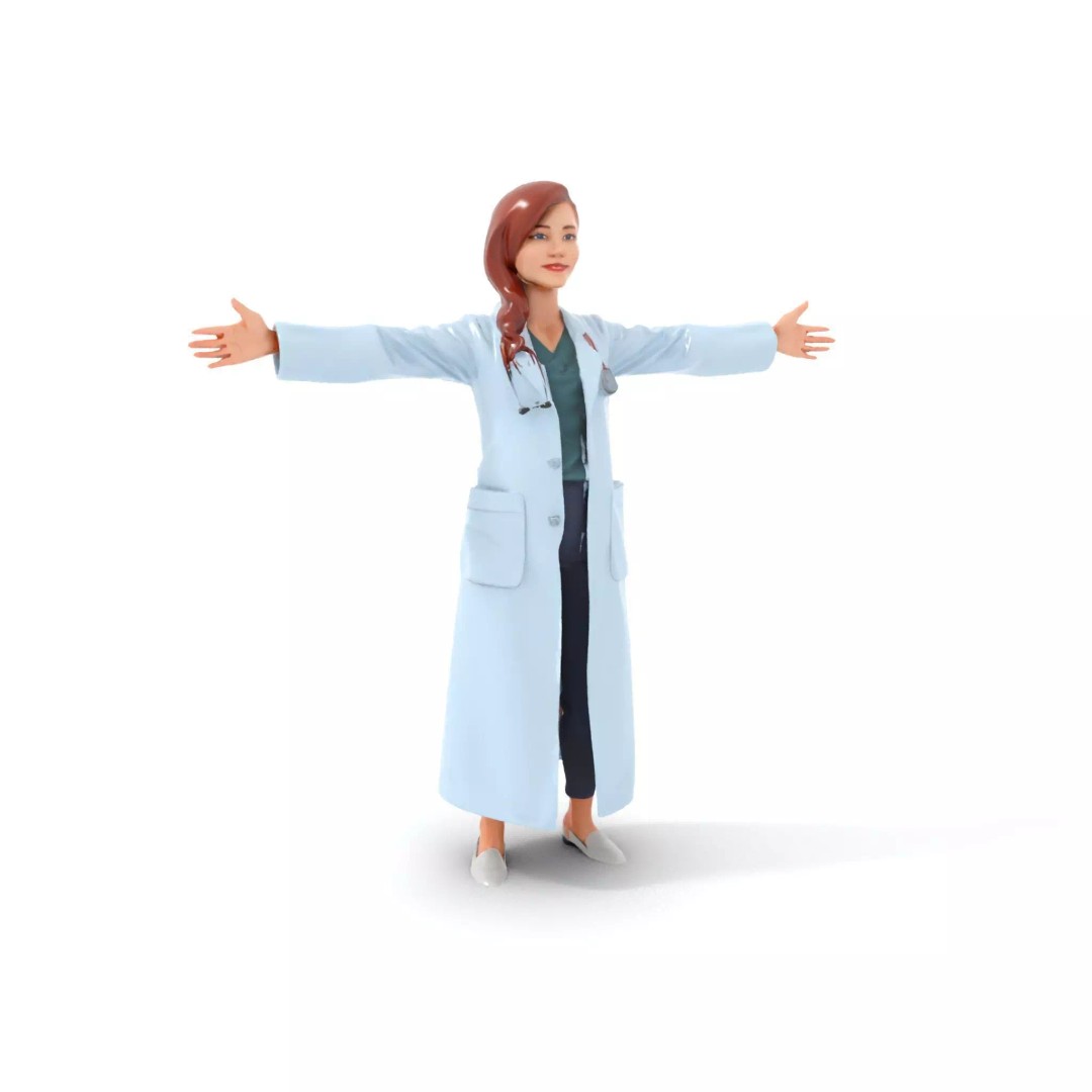 Doctor Character 3D Model – Low Poly Rigged Animation Asset, FBX - View 8