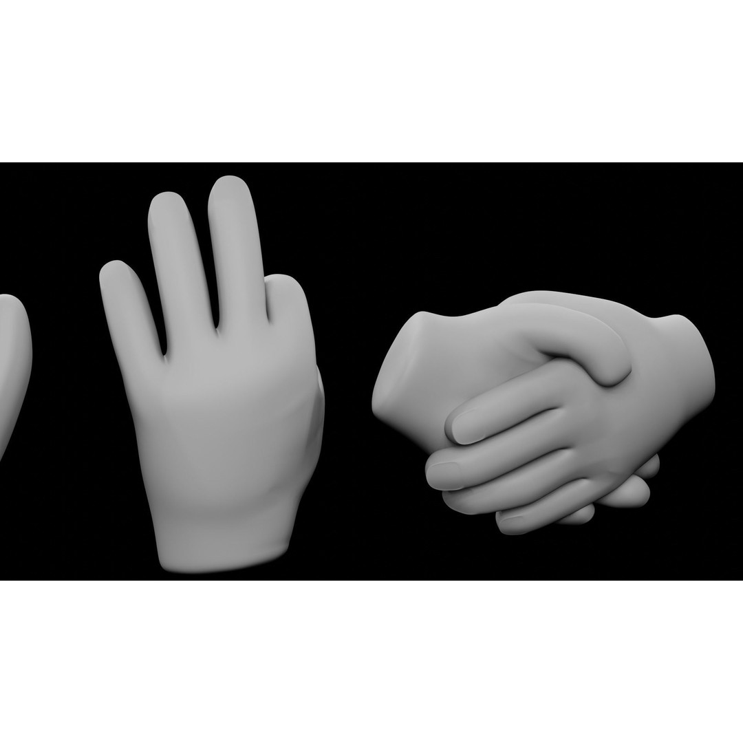 Cartoon Hands 3D Model – Low Poly Character Asset, Blender, FBX - View 10