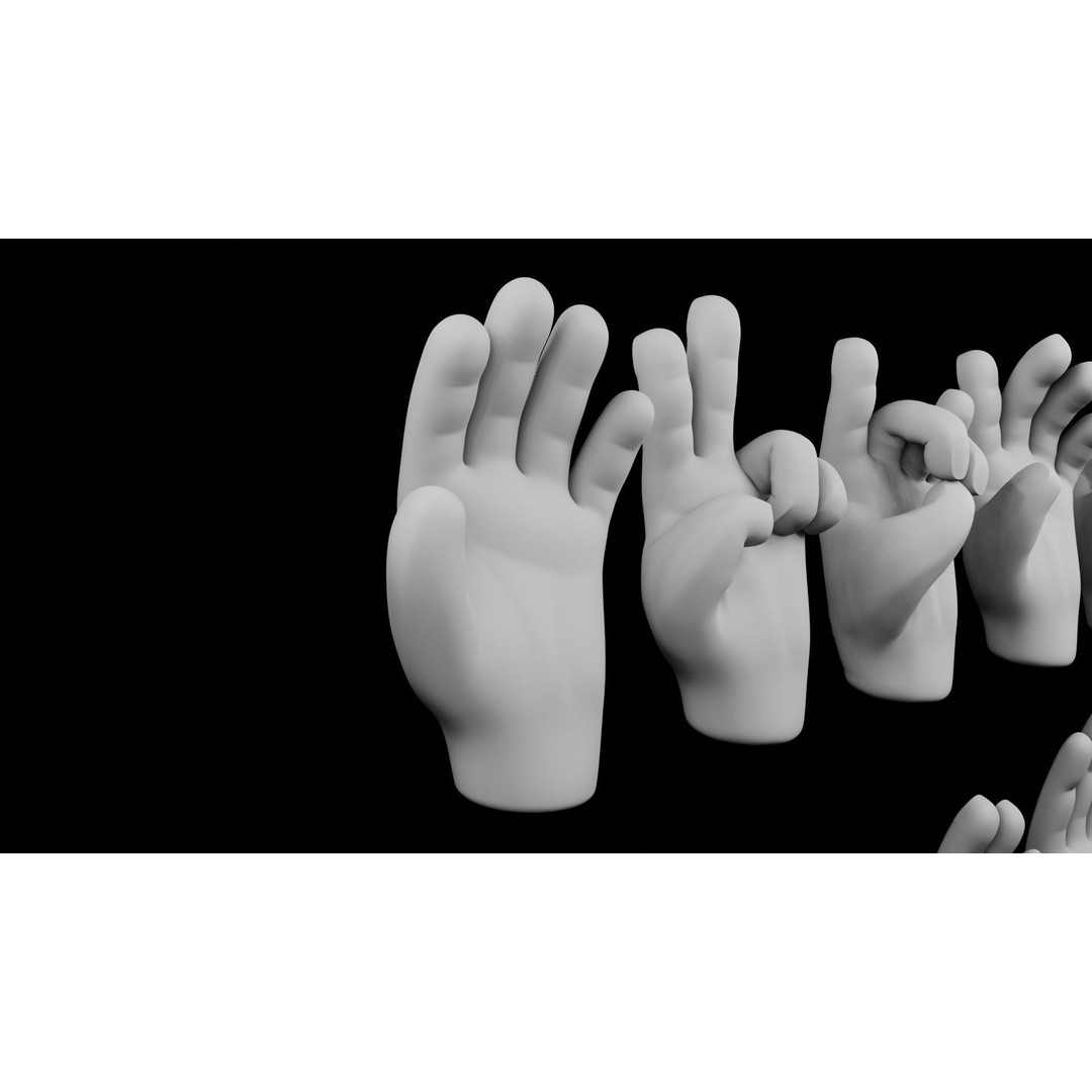 Cartoon Hands 3D Model – Low Poly Character Asset, Blender, FBX - View 4