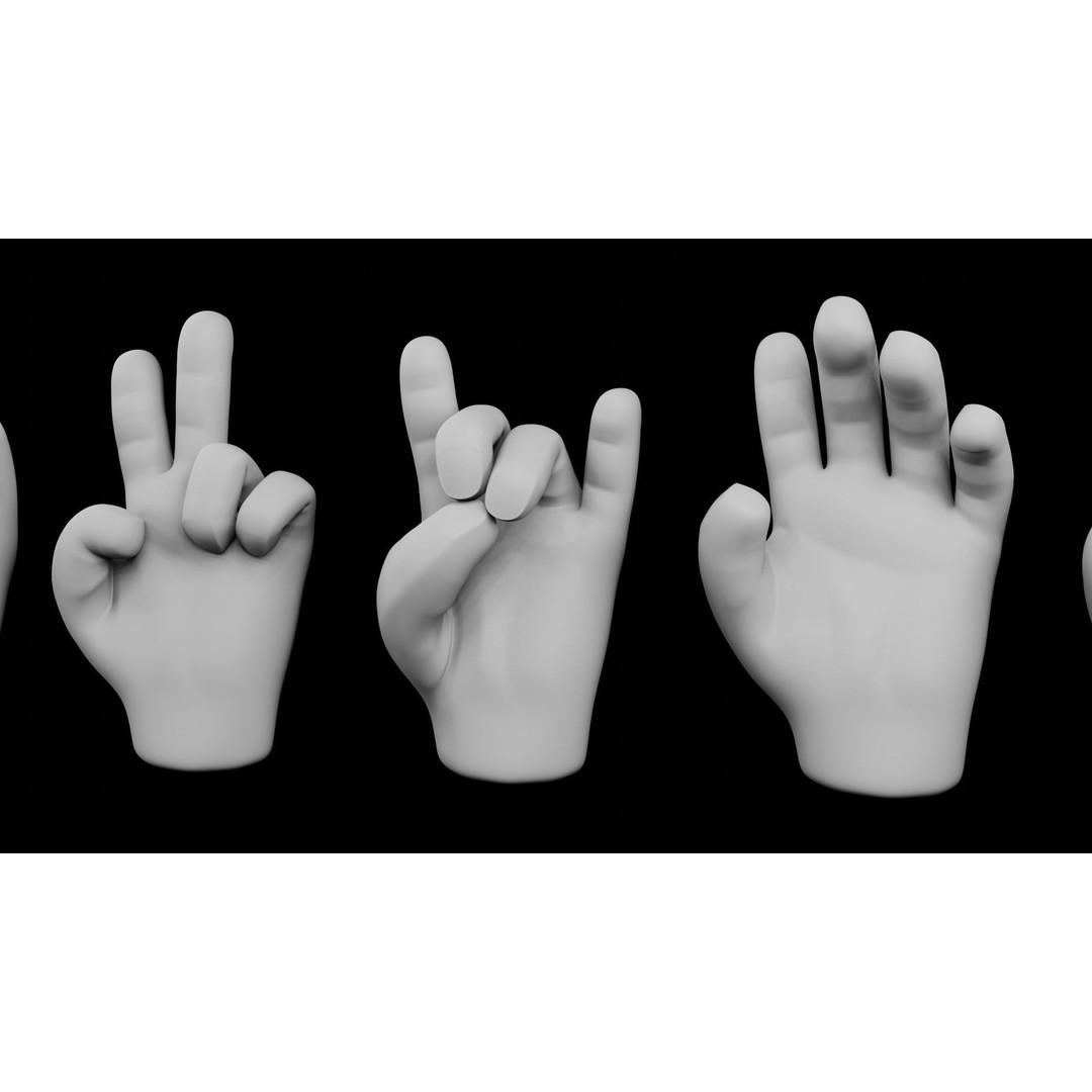 Cartoon Hands 3D Model – Low Poly Character Asset, Blender, FBX - View 5
