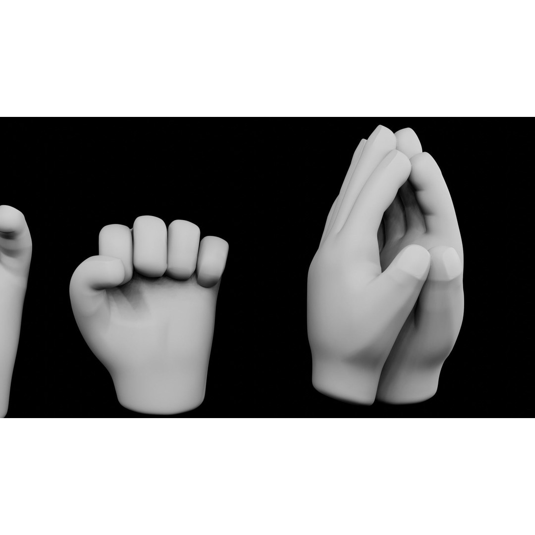 Cartoon Hands 3D Model – Low Poly Character Asset, Blender, FBX - View 6
