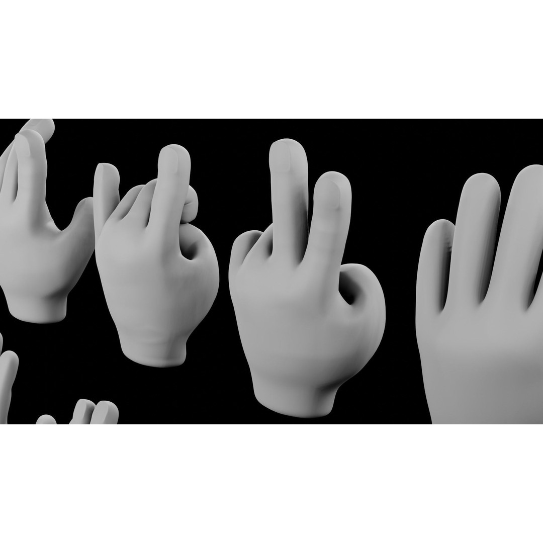 Cartoon Hands 3D Model – Low Poly Character Asset, Blender, FBX - View 8