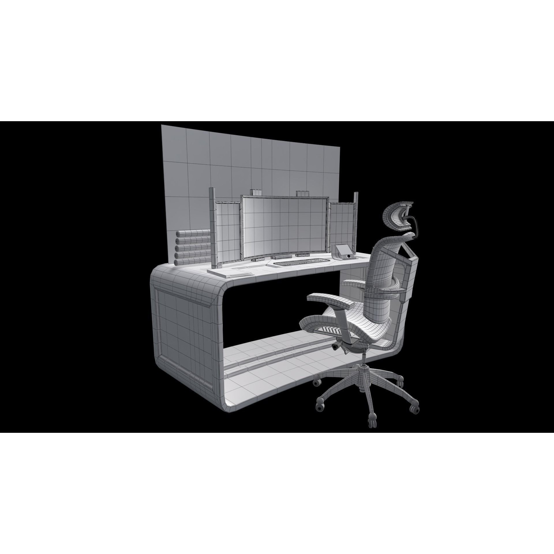 Control Panel Desk - Game-Ready 3D Model - View 13