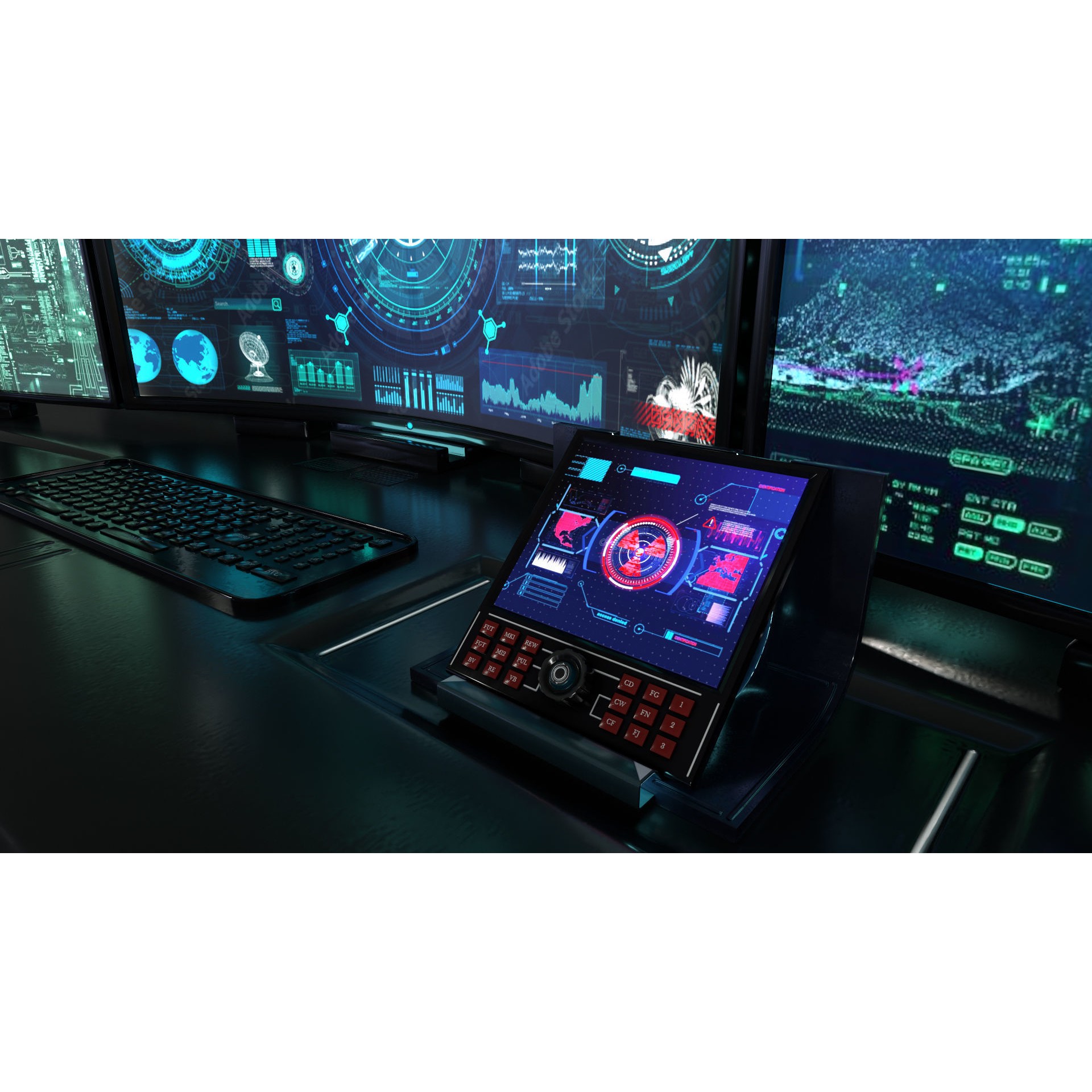 Control Panel Desk - Game-Ready 3D Model - View 7