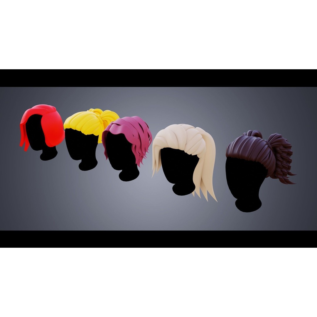 Base Haircuts 3D Model – Stylized Character Mesh for Sculpting, FBX - View 10