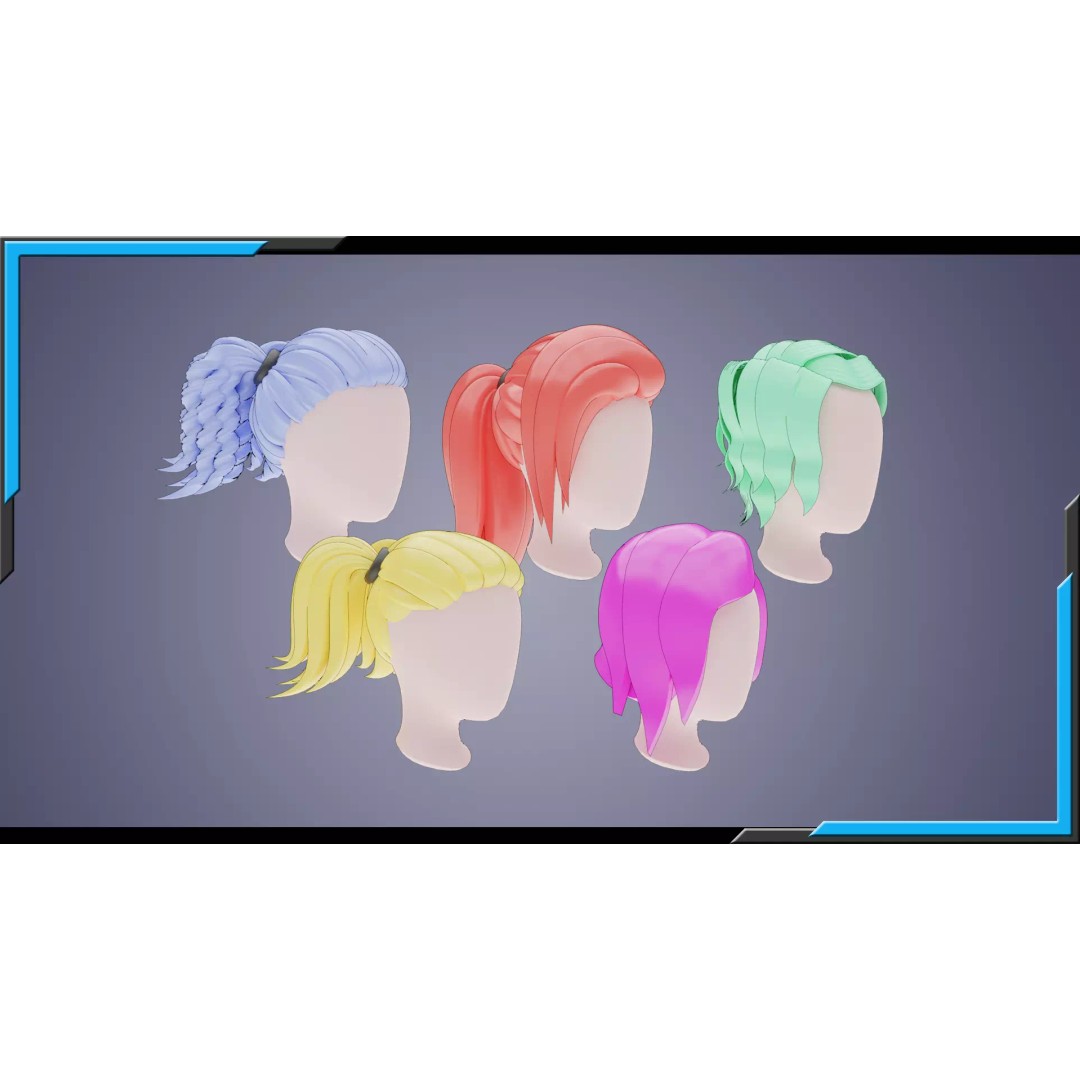 Base Haircuts 3D Model – Stylized Character Mesh for Sculpting, FBX - View 2