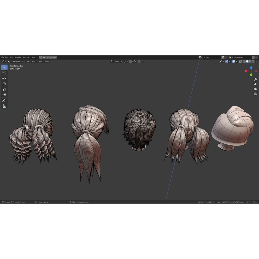 Base Haircuts 3D Model – Stylized Character Mesh for Sculpting, FBX - View 21