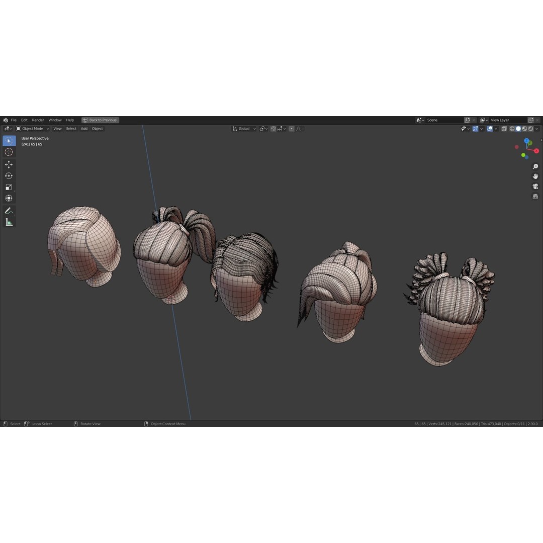 Base Haircuts 3D Model – Stylized Character Mesh for Sculpting, FBX - View 22