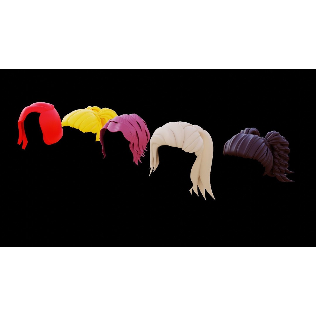 Base Haircuts 3D Model – Stylized Character Mesh for Sculpting, FBX - View 23