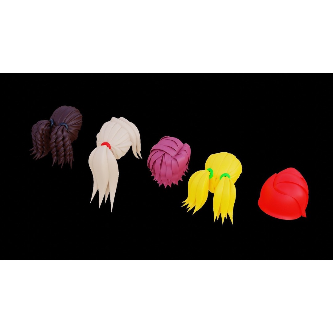 Base Haircuts 3D Model – Stylized Character Mesh for Sculpting, FBX - View 25