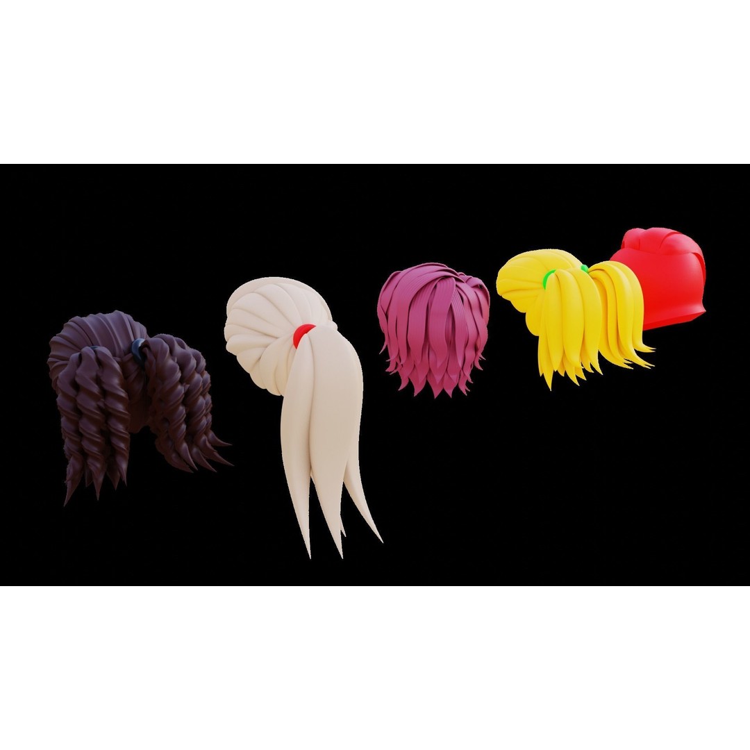 Base Haircuts 3D Model – Stylized Character Mesh for Sculpting, FBX - View 27