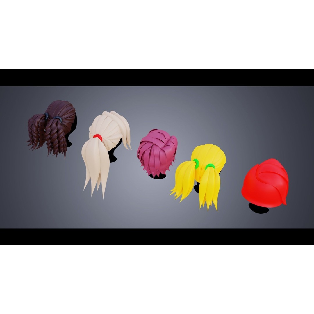 Base Haircuts 3D Model – Stylized Character Mesh for Sculpting, FBX - View 5
