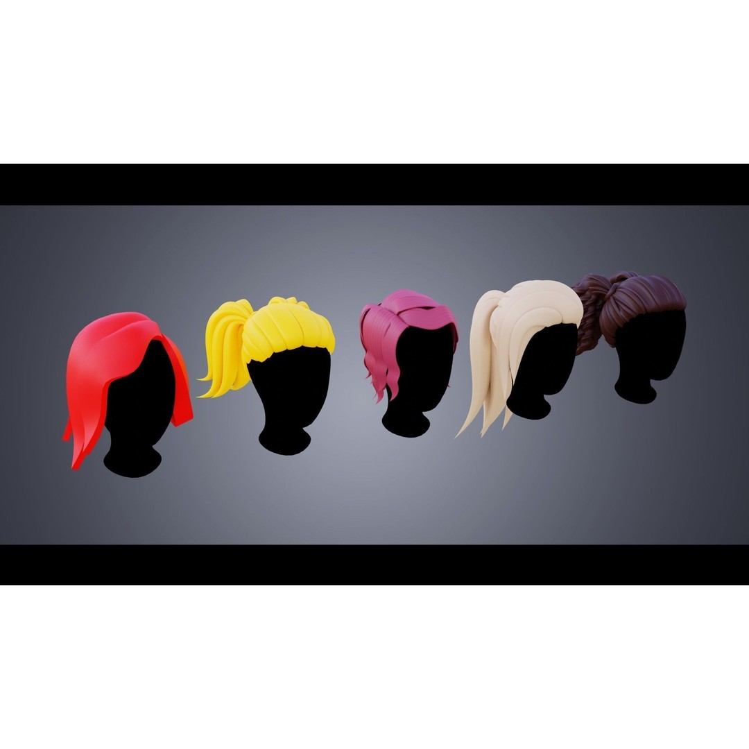 Base Haircuts 3D Model – Stylized Character Mesh for Sculpting, FBX - View 7