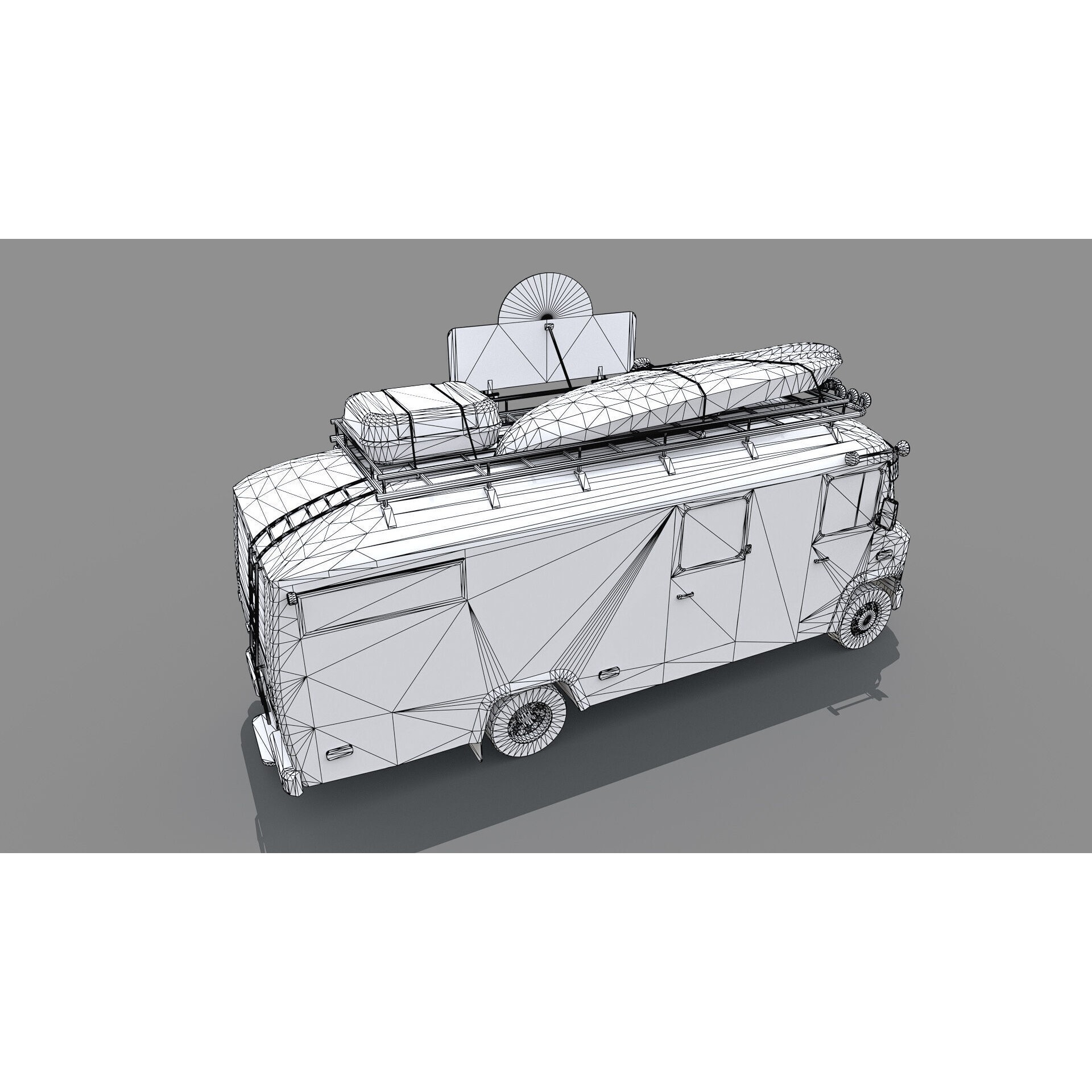 Hipster Food Truck - Low-Poly Game-Ready 3D Model