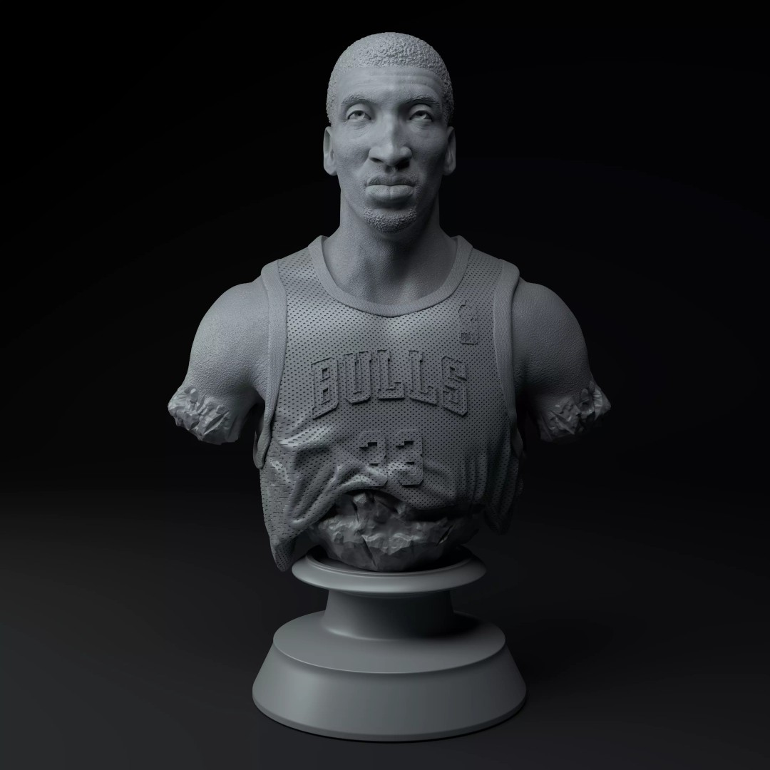 Chicago Bulls Big Three 3D Model – Premium Diorama with Trophies - View 14
