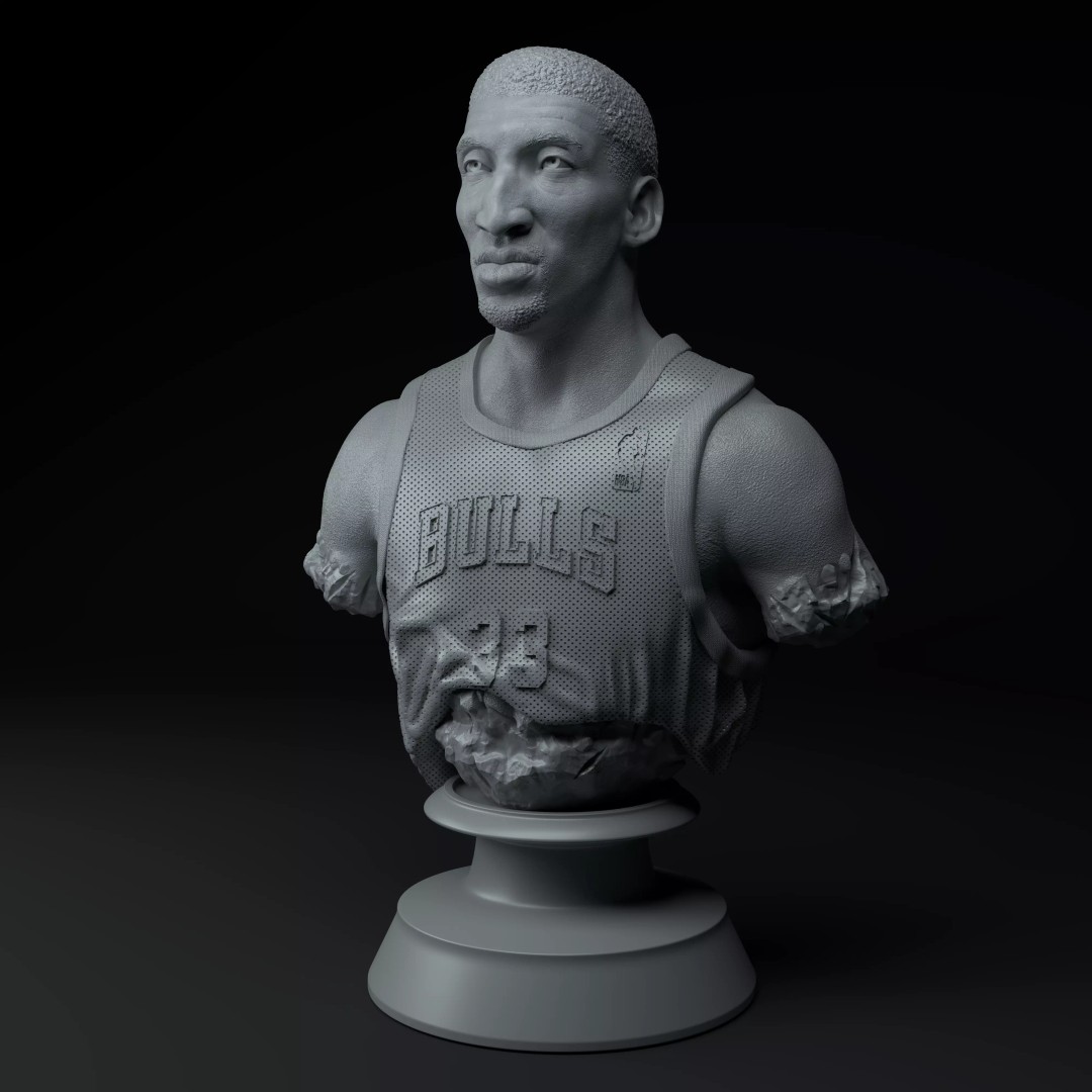 Chicago Bulls Big Three 3D Model – Premium Diorama with Trophies - View 15
