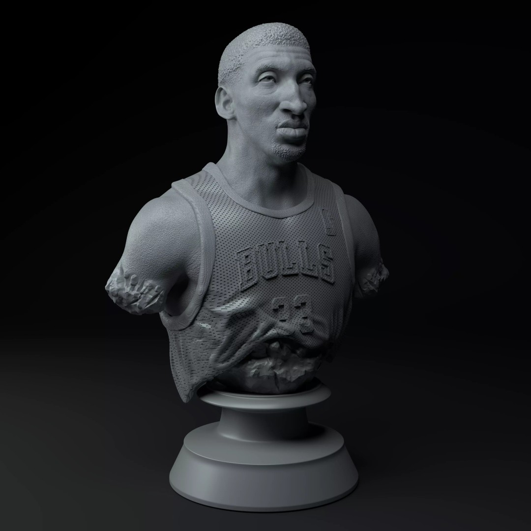 Chicago Bulls Big Three 3D Model – Premium Diorama with Trophies - View 20