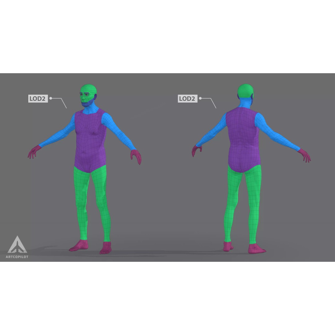 Older Character 3D Model – Semi-Realistic Low-Poly Game Asset, FBX - View 11