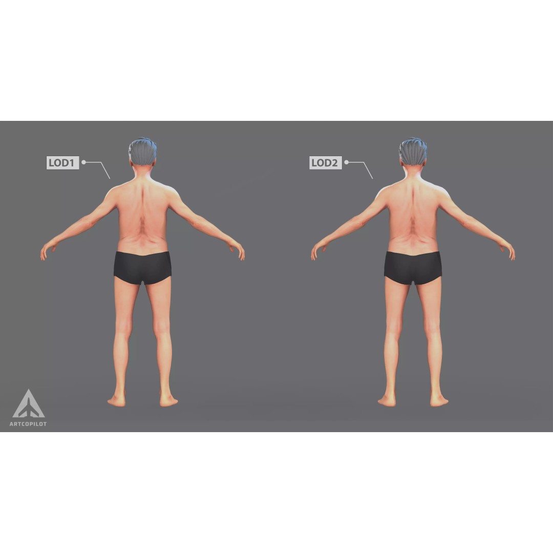 Older Character 3D Model – Semi-Realistic Low-Poly Game Asset, FBX - View 5