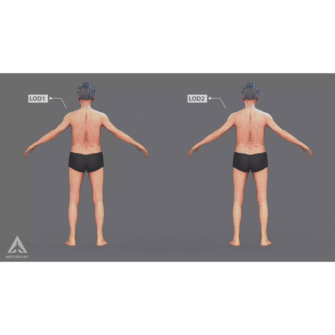 Older Character 3D Model – Semi-Realistic Low-Poly Game Asset, FBX - View 6
