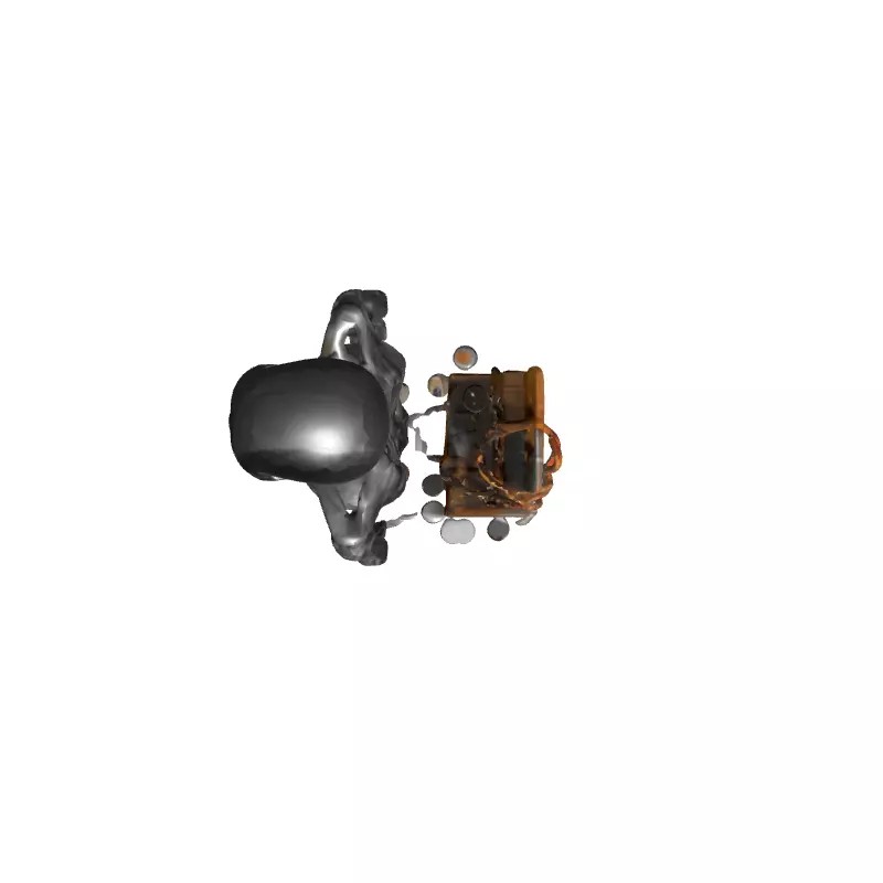 Steampunk Skeleton 3D Model – Low Poly Character with Antique Box - View 10
