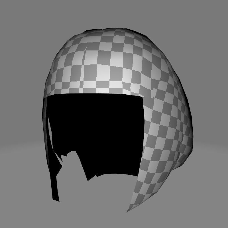 Female Bob Hair 3D Model – Low Poly Realistic Hair, FBX