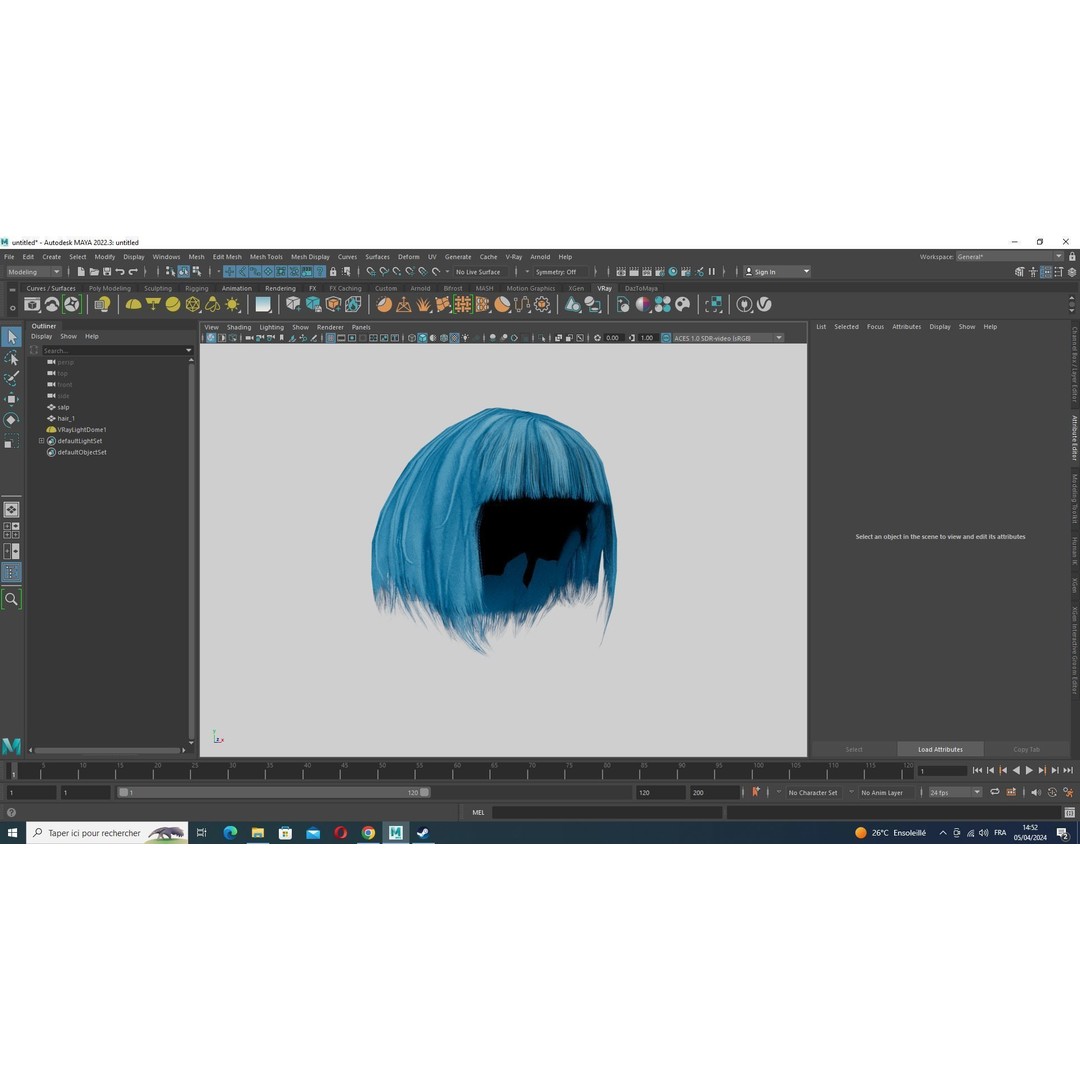 Female Bob Hair 3D Model – Low Poly Realistic Hair, FBX - View 12